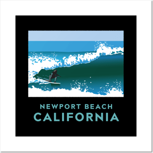 SURFING NEWPORT BEACH, CA Posters and Art